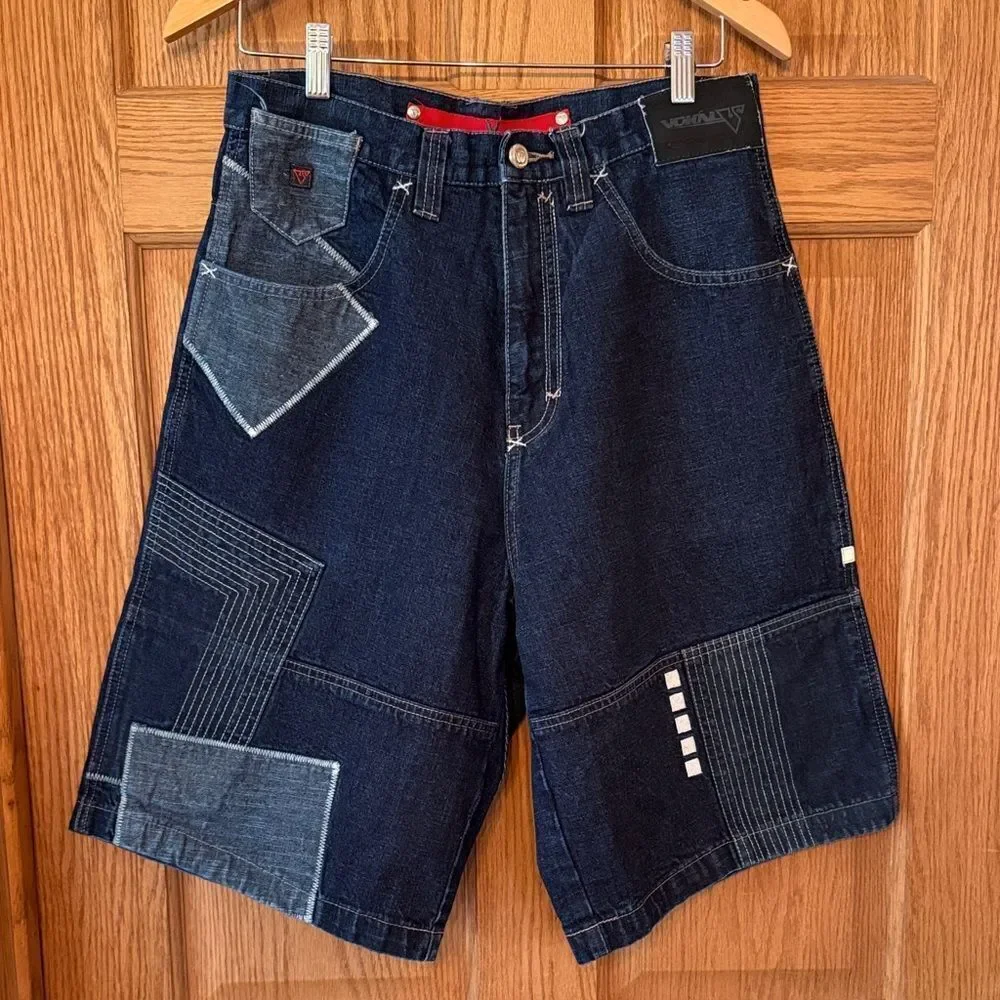 VOKAL By Nelly Y2K Baggy Hip Hop Denim Patchwork Jorts